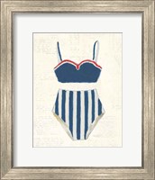 Framed Retro Swimwear III Newsprint