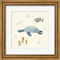 Framed 'Ocean Life Sea Turtle' border=