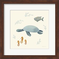 Framed 'Ocean Life Sea Turtle' border=