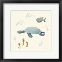 Framed 'Ocean Life Sea Turtle' border=