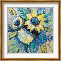 Framed Sage and Sunflowers I