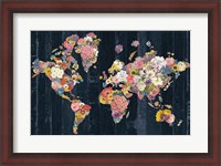 Framed Botanical Floral Map