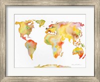 Framed Watercolor World Map