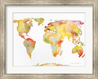 Framed Watercolor World Map