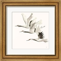 Framed Zen Cranes II Warm