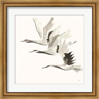 Framed Zen Cranes II Warm