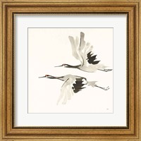 Framed Zen Cranes I Warm