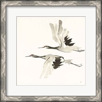 Framed 'Zen Cranes I Warm' border=