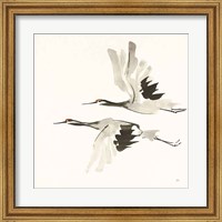 Framed Zen Cranes I Warm