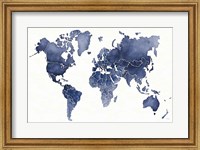 Framed Watercolor Wanderlust Indigo