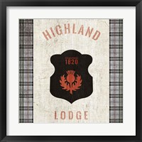 Framed 'Tartan Lodge Shield I' border=