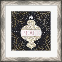 Framed Jolly Holiday Ornaments Peace Metallic
