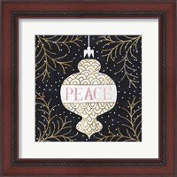 Framed Jolly Holiday Ornaments Peace Metallic