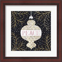 Framed Jolly Holiday Ornaments Peace Metallic