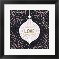 Framed Jolly Holiday Ornaments Love Metallic