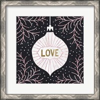 Framed Jolly Holiday Ornaments Love Metallic