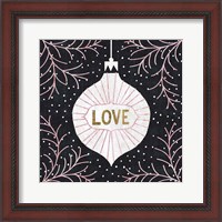 Framed Jolly Holiday Ornaments Love Metallic