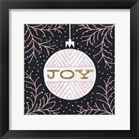 Framed Jolly Holiday Ornaments Joy Metallic