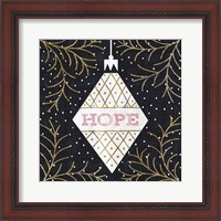 Framed Jolly Holiday Ornaments Hope Metallic