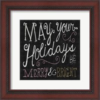 Framed Quirky Christmas Merry and Bright Metallic