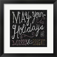 Framed Quirky Christmas Merry and Bright Metallic