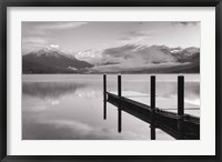 Framed Lake McDonald Dock BW