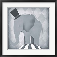 Framed Circus Elephant Gray