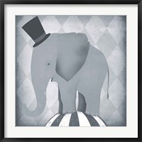 Framed Circus Elephant Gray