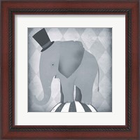 Framed Circus Elephant Gray