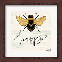 Framed 'Bee Happy' border=