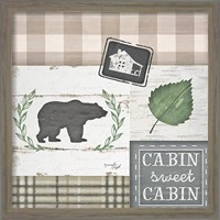 Framed 'Cabin Sweet Cabin' border=