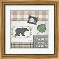 Framed 'Cabin Sweet Cabin' border=