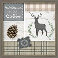 Framed 'Welcome to Our Cabin' border=