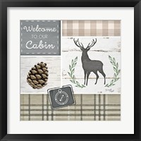 Framed 'Welcome to Our Cabin' border=