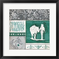 Framed 'Cowgirl Forever' border=