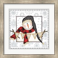 Framed Merry Snowman