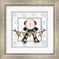 Framed Peace Snowman