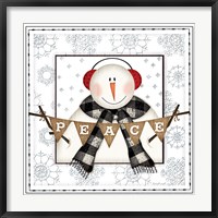 Framed Peace Snowman