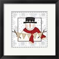 Framed 'Joy Snowman' border=