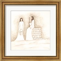 Framed Jesus Talks with Woman at Well