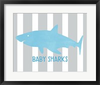 Framed 'Baby Sharks I' border=