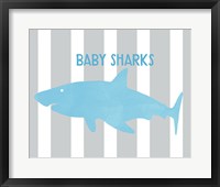 Framed 'Baby Sharks II' border=