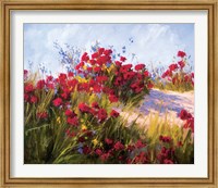 Framed Red Poppies and Wild Flowers