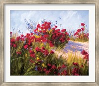 Framed Red Poppies and Wild Flowers