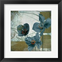 Framed Cerulean Poppies II