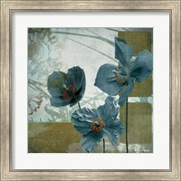Framed Cerulean Poppies II