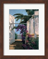 Framed Bougainvillea & Palm Trees