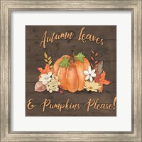 Framed Orange Pumpkin Floral