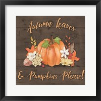 Framed Orange Pumpkin Floral