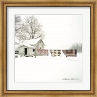 Framed Quilts in Snow